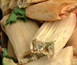 CHICKEN AND GREEN CHILE TAMALES