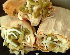 New Mexico Green Chile and Cheese Tamales